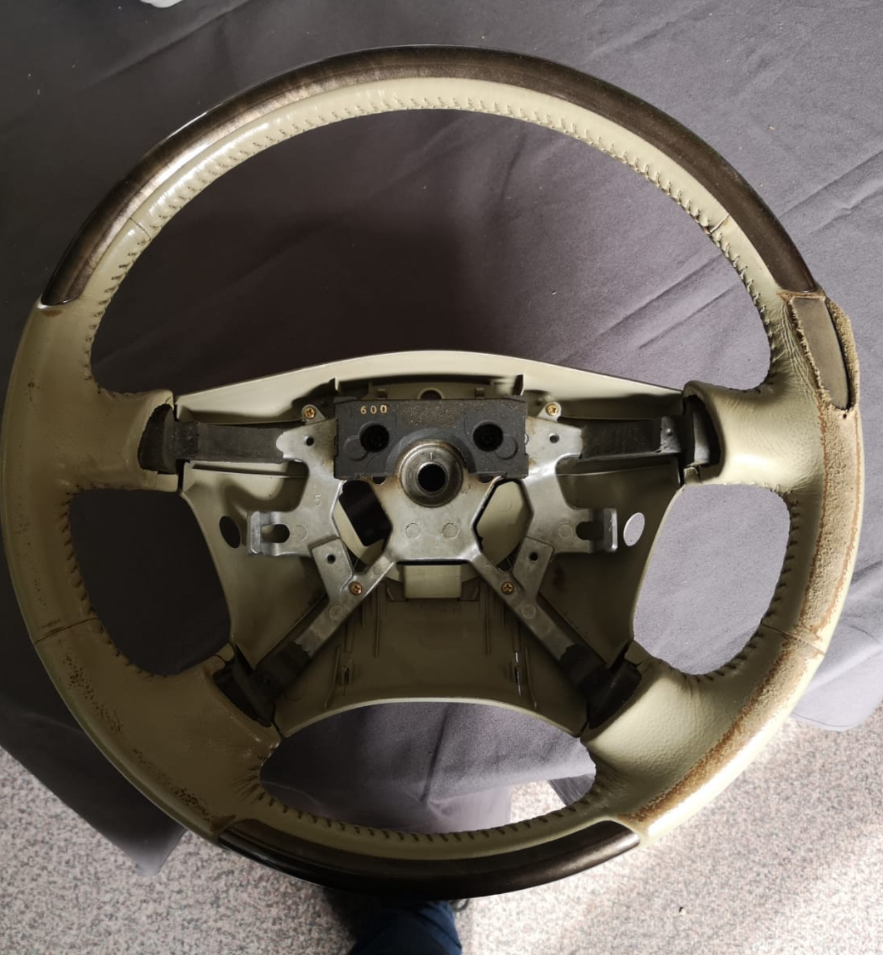 Unrestored steering wheel